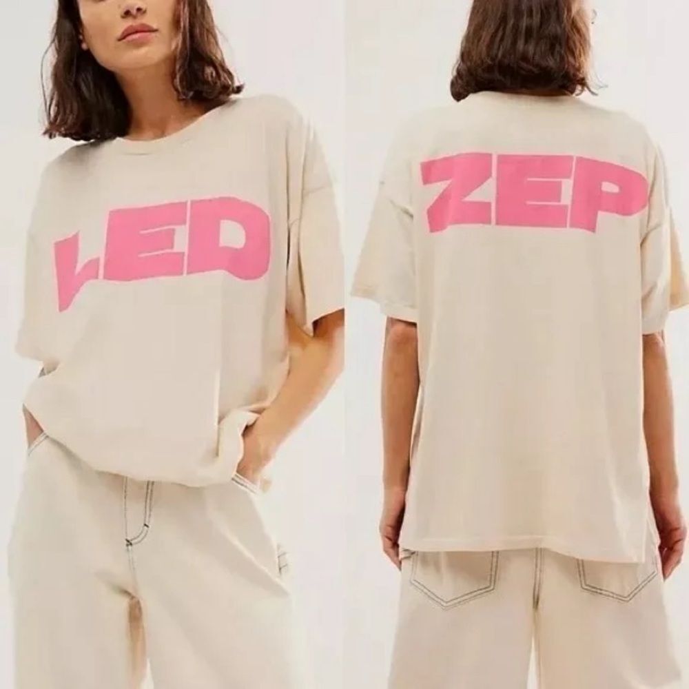Daydreamer Led Zep Merch Tee in pink writing. L. NWT - Picture 4 of 6